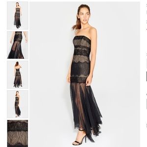 NWT Halston Strapless Lace Handkerchief Gown Size 14